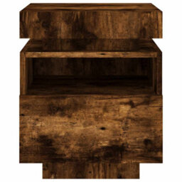 Walplus Bedside Cabinets With Led Lights 2 Pcs Smoked Oak 40X39X48.5 Cm - thumbnail 8