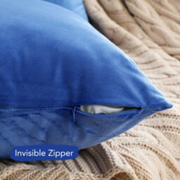 Deconovo Set Of 2 Crushed Velvet Cushion Covers 45Cm X 45Cm 18X18 Inches Pillowcases For Boys With Invisible Zipper Royal Blue - thumbnail 4