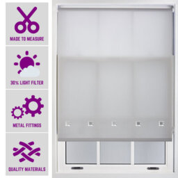 Grey Roller Blind With Chrome Square Eyelets And Meta Fittings Cut To Size By Furnished - (W)180Cm X (L)165Cm