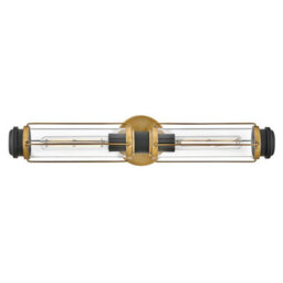 Luminosa Lighting Elstead Masthead 2 Light Outdoor Wall Light Heritage Brass & Black Ip44