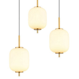 Luminosa Lighting Luminosa Ewald Cluster Pendant Ceiling Light Brass-Coloured Opal Glass Shade 6X Led 3000K - thumbnail 4