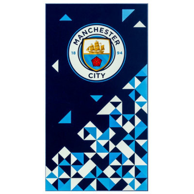 Manchester City Fc Particle Beach Towel Blue/navy/white (140Cm X 70Cm) - image 1