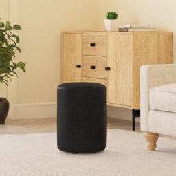 Black Faux Leather Round Stool  Handmade Uk By Footstools Direct - thumbnail 1