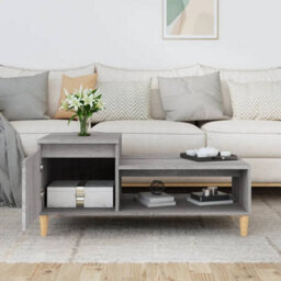 Berkfield Durable Coffee Table Grey Sonoma 100X50X45 Cm Engineered Wood - thumbnail 3