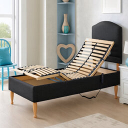 Electric Adjustable Bed Base With Optional Height Adjustment Legs, Black