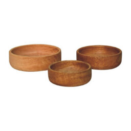 Wyld Haus Hawaii Mango Wood Fruit Bowl Set Of 3 - Stackable Brown Bowls - thumbnail 4