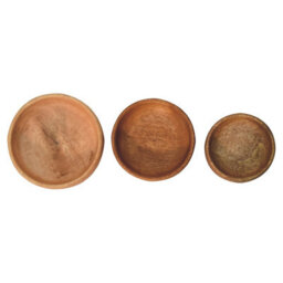 Wyld Haus Hawaii Mango Wood Fruit Bowl Set Of 3 - Stackable Brown Bowls - thumbnail 8