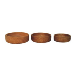 Wyld Haus Hawaii Mango Wood Fruit Bowl Set Of 3 - Stackable Brown Bowls - thumbnail 6