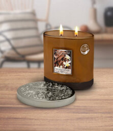 Heart and Home Heart & Home Sandalwood & Vanilla  Twin Wick Ellipse Soy Candle - 40 Hours Burn - thumbnail 2