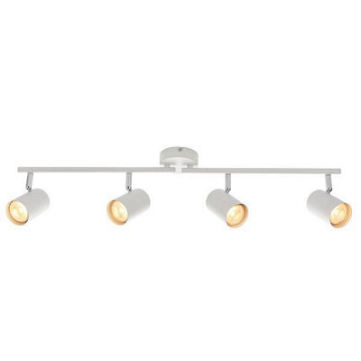 Luminosa Lighting Luminosa Arezzo 4 Light Spotlight Bar Matt White, Chrome Plate, Gu10 - image 1
