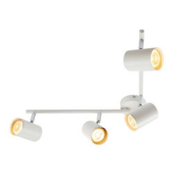 Luminosa Lighting Luminosa Arezzo 4 Light Spotlight Bar Matt White, Chrome Plate, Gu10 - thumbnail 2