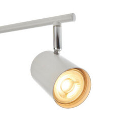 Luminosa Lighting Luminosa Arezzo 4 Light Spotlight Bar Matt White, Chrome Plate, Gu10 - thumbnail 3