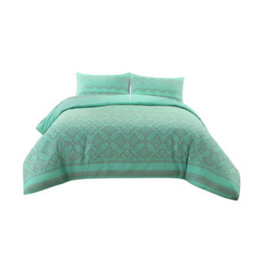 Elegant Floral Duvet Set Modern Flower Pattern Bedding For Home Decor Mint - thumbnail 2