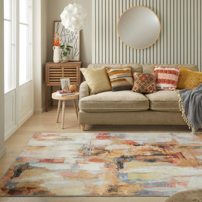 Concept Looms Lux Washable Lux03 Beige Multicolour Rug-200Cm X 290Cm - image 1