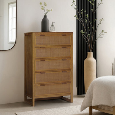 Teamson Home Hatteras Chest Of Drawers 5 Drawer Bedroom Dresser, Natural - image 1