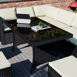 Lassic Garden Vida Belgrave Black 9 Seater Balcony Garden Outdoor Ukfr Rattan Furniture Set - thumbnail 5