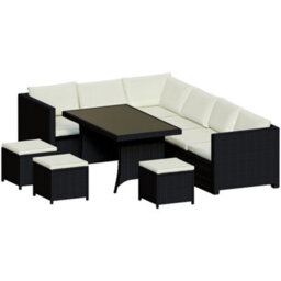 Lassic Garden Vida Belgrave Black 9 Seater Balcony Garden Outdoor Ukfr Rattan Furniture Set - thumbnail 8