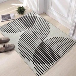 Ameha Modern Small Rugs For Bedroom Geometric Style Area Cream Rugs Floor Carpet Super Soft Geometric Abstract Rug(60X110Cm, Jett) - thumbnail 5
