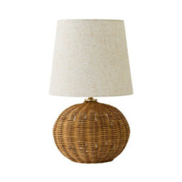 Valuelights Henrietta Natural Wicker Base With Linen Shade Table Lamp - thumbnail 6