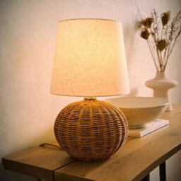 Valuelights Henrietta Natural Wicker Base With Linen Shade Table Lamp - thumbnail 2