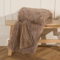 OHS Fluffy Blanket Throw Over Sofa Bed Fleece - 150 X 200Cm, Natural - thumbnail 3