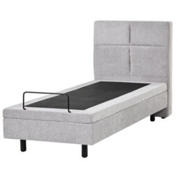 Beliani Adjustable Bed Fabric Viceroy 80 X 200 Cm (Eu Small Single) Light Grey - thumbnail 6