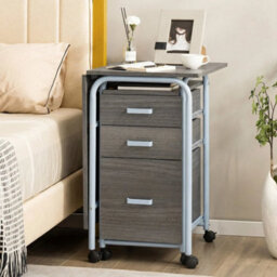 Writing Workstation Folding Computer Desk Wheeled Pc Laptop Table - thumbnail 4