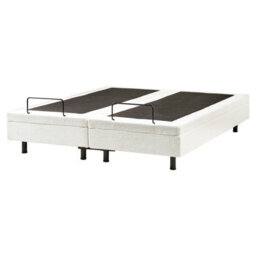 Beliani Adjustable Bed Without Headboard Boucle Duke 160 X 200 Cm (Eu King Size) Off-White - thumbnail 7