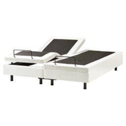Beliani Adjustable Bed Without Headboard Boucle Duke 160 X 200 Cm (Eu King Size) Off-White - thumbnail 4