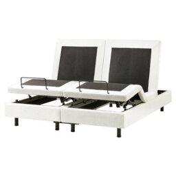 Beliani Adjustable Bed Without Headboard Boucle Duke 160 X 200 Cm (Eu King Size) Off-White - thumbnail 6