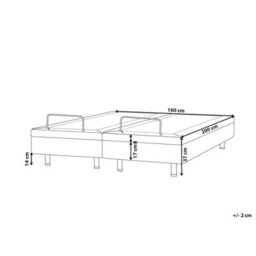Beliani Adjustable Bed Without Headboard Boucle Duke 160 X 200 Cm (Eu King Size) Off-White - thumbnail 3