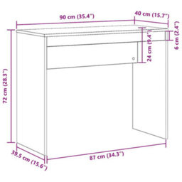 Berkfield Desk Old Wood 90X40X72 Cm Engineered Wood - thumbnail 9