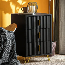 Sobuy Fbt115-L-Sch, Bedside Table Bedside Cabinet Nightstand With 3 Drawers, Side Table  Chest Of Drawers For Bedroom, Black - thumbnail 2