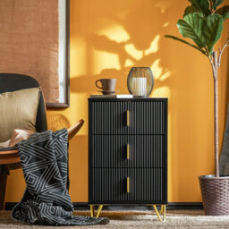 Sobuy Fbt115-L-Sch, Bedside Table Bedside Cabinet Nightstand With 3 Drawers, Side Table  Chest Of Drawers For Bedroom, Black - thumbnail 8