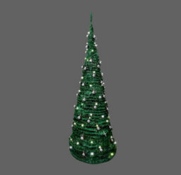 Shatchi 5Ft / 150Cm Pre-Lit Pop Up Christmas Tree With Leds And Silver Baubles - thumbnail 2