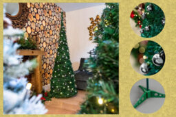 Shatchi 5Ft / 150Cm Pre-Lit Pop Up Christmas Tree With Leds And Silver Baubles - thumbnail 7