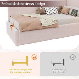 Matteo Pink Velvet Upholstered Daybed With Hydraulic Storage, Reading Lamp & Usb - thumbnail 5