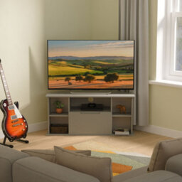 Messina Matt Dusk Grey Corner Tv Unit With 2 Shelves & 1 Drawers, (H)51Cm X (W)112Cm X (D)51.5Cm - thumbnail 1