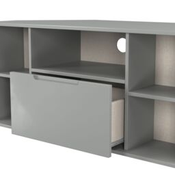 Messina Matt Dusk Grey Corner Tv Unit With 2 Shelves & 1 Drawers, (H)51Cm X (W)112Cm X (D)51.5Cm - thumbnail 4