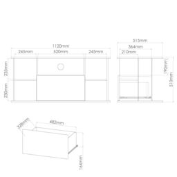 Messina Matt Dusk Grey Corner Tv Unit With 2 Shelves & 1 Drawers, (H)51Cm X (W)112Cm X (D)51.5Cm - thumbnail 7