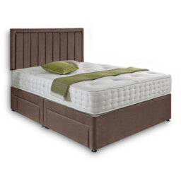 Dining Tables Cairo Matching Headboard Divan Set, 2 Drawer On Same Side With Sprung 1500 Comfort Mattress - Plush Taupe - King - thumbnail 4