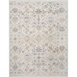 Ivory Grey Floral Kilim Bordered Traditional Rug For Dining Room Bedroom & Living Room-66 X 244Cmcm (Runner) - thumbnail 9