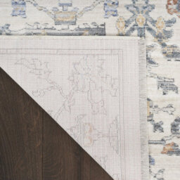Ivory Grey Floral Kilim Bordered Traditional Rug For Dining Room Bedroom & Living Room-66 X 244Cmcm (Runner) - thumbnail 8