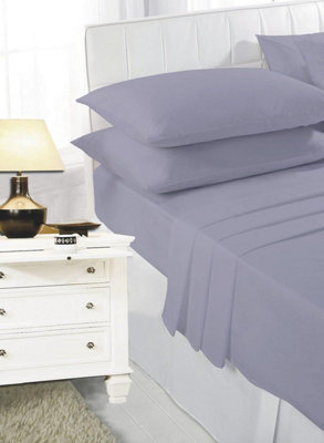 Homes & Linen Fitted Bed Sheet Non Iron Polycotton Soft Easy Care Percale 25Cm Deep Pocket Fitted Sheet