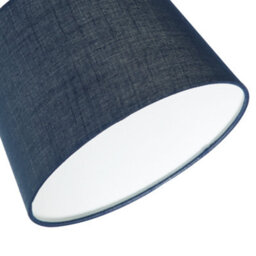 Happy Homewares Modern Denim Effect Navy Midnight Blue Linen Fabric Drum Lamp Shade - thumbnail 3