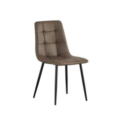 Mof Faux Suede Set Of 4 Dining Chairs With Sturdy Metal Legs Chairs With Backrest And Padded Seat Brown Check - thumbnail 4