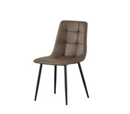 Mof Faux Suede Set Of 4 Dining Chairs With Sturdy Metal Legs Chairs With Backrest And Padded Seat Brown Check - thumbnail 5
