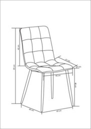 Mof Faux Suede Set Of 4 Dining Chairs With Sturdy Metal Legs Chairs With Backrest And Padded Seat Brown Check - thumbnail 2