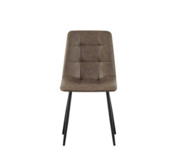 Mof Faux Suede Set Of 4 Dining Chairs With Sturdy Metal Legs Chairs With Backrest And Padded Seat Brown Check - thumbnail 3