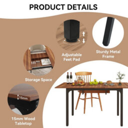 Extendable Dining Table Space Saving 4-6 Seat Desk - thumbnail 3